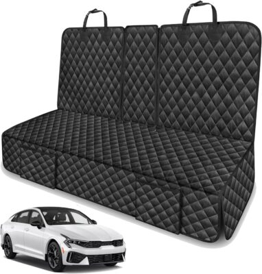 TAUYANG Dog Car Seat Cover for Back Seat Compatible with Kia Soul K5 Forte Optima Stinger EV6 EV9 Accessories, Waterproof Non-Slip Pet Bench Backseat Covers 2026 New